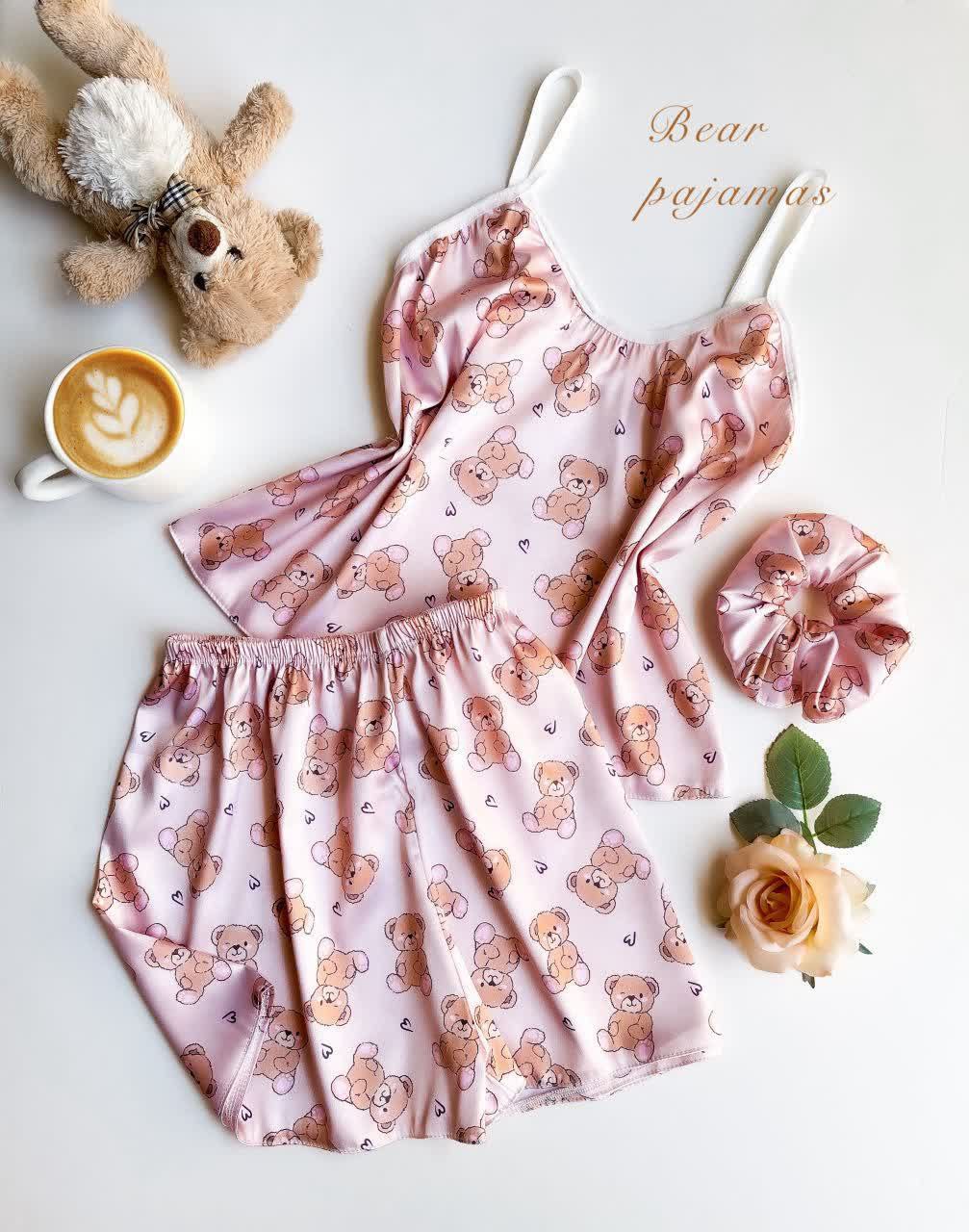 تاپ و شورتک ساتن تدی کوچولو