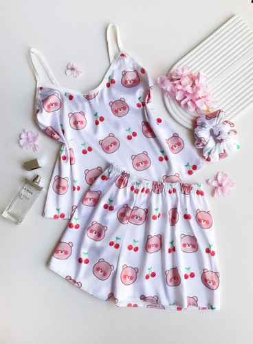 تاپ و شورتک ساتن تدی لپی 2XL