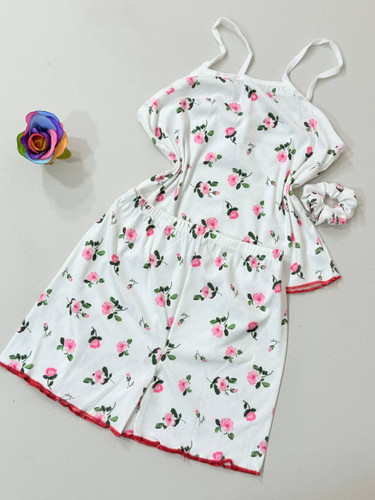 ست نیمتنه و شورتک کبریتی باغ گل