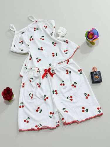 ست نیمتنه و شورتک کبریتی آلبالو